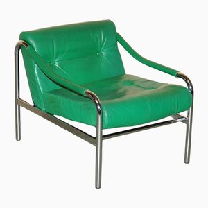 Fauteuil Beta Mid-Century en Cuir Vert par Tim Bates pour Pieff, 1960