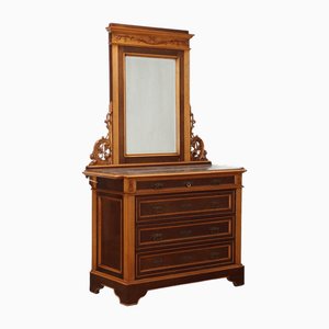 Comò con specchio in ciliegio