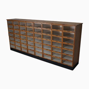 Large Vintage Dutch Oak Haberdashery Shop Cabinet, 1950s