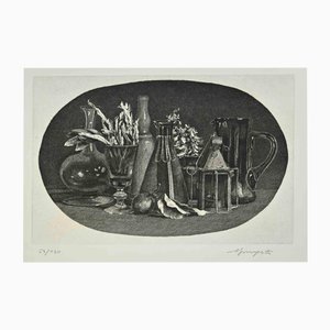 Vairo Mongatti, Still Life, Etching, 1970s
