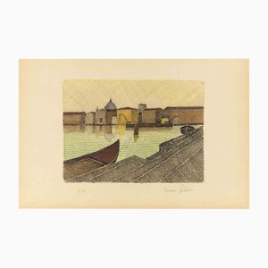 Alcione Gubellini, View of Venice, Etching, Mid-20th Century