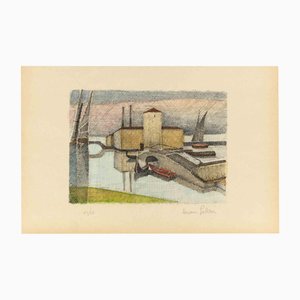 Alcione Gubellini, View of the Laguna in Venice, Etching, Mid-20th Century