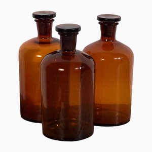 Botellas de boticario pequeñas, años 20. Juego de 3