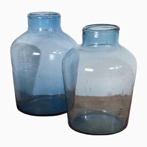 Blaue Flaschen, 1920er, 2er Set