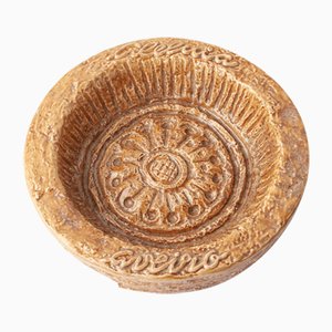 Brown Textured Ceramic Ashtray from Aleluia, 1970s