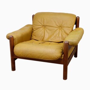 Scandinavian Chair in Leather and Beech, 1960