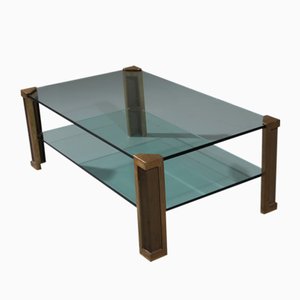 Table de Salon Modèle T14D en Laiton par Peter Ghyczy, Pays-Bas, 1970s