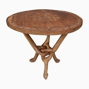 Vintage Tribal Art Side Table, 1960s