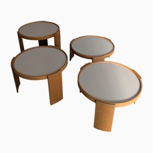 Gianfranco Frattini zugeschriebene Satztische für Cassina, 1970er, 4er Set