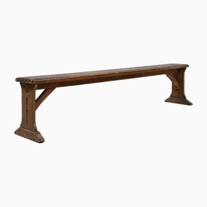 Rustic French Bench in Oak with Carvings and Nice Patina, 1850s