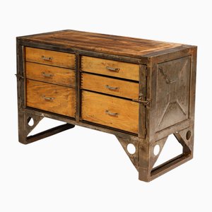 Industrial Iron Chest of Drawers, Czechoslovakia, 1950s