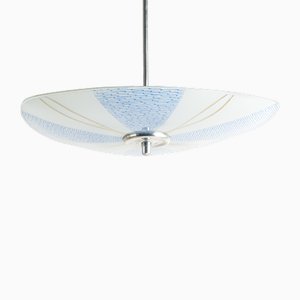 Lampada da soffitto modello 1103 vintage in vetro di Napako, anni '60