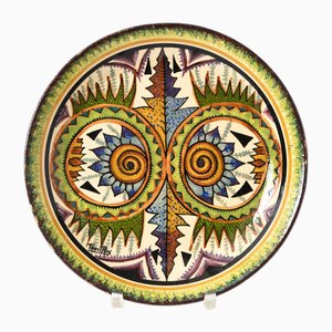 Hand-Painted Decorative Plate by Maurice Fouillen for Quimper, 1950s