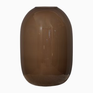 Jarrón de cristal de Murano en blanco y gris paloma, años 50