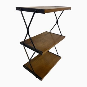 Étagère en Bois avec Structure en Métal Noir attribuée à Isa Bergamo, 1969