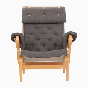 Pernilla 69 Chair with New Kvadrat Wool Fabric by Bruno Mathsson for Dux