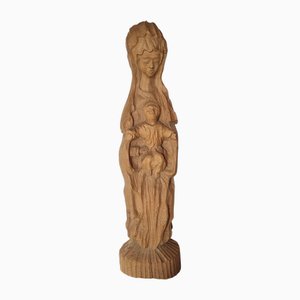 Statua in legno Madonna col Bambino, Italia, 1883