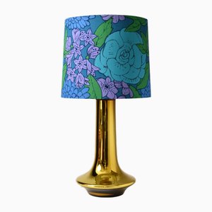 Goldene Glas Tischlampe von Luxus, 1970er