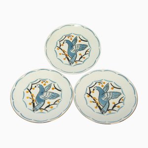 Art Deco Plate Set by Géo Conde for Keller & Guerin, 1920s, Set of 3