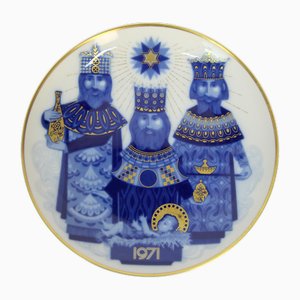 Christmas Plate in Santa Clara Porcelain, 1971