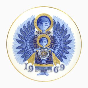 Christmas Plate in Santa Clara Porcelain, 1969