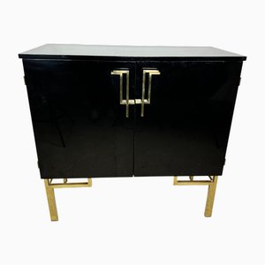 Vintage Storage Unit in Black Lacquer by Guy Lefevre for Maison Jansen, 1970