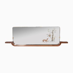 Vintage Wall Mirror with Backlit, 1940s