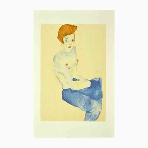 Egon Schiele, Nude Girl with Bare Torso, Large Lithograph, 1911 / 2007