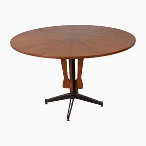 Runder Vintage Holztisch von Carlo Ratti für Lissoni, 1960er