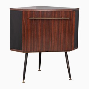 Bar ad angolo vintage in legno, anni '60