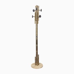 Vintage Boden Garderobe aus Messing & Kristallglas, 1960er
