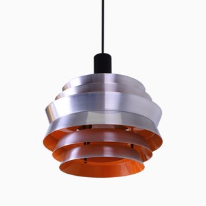 Aluminium and Orange Pendant Lamp attributed to Carl Thore, 1970s