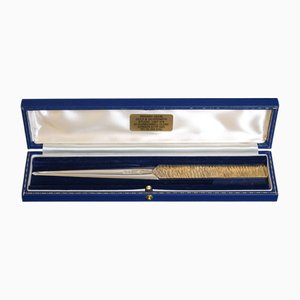 Couteau à Lettre Elizabeth II en Argent Sterling et Argent Doré par Richard Lawrence Geere, Londres, 1978