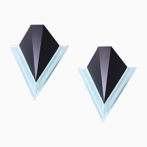 Black Metal and Acrylic Kite Sconces by J. J. M. Hoogervorst for Anvia, 1970s, Set of 2