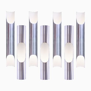 Lámparas de pared cilíndricas Fuga de Maija Liisa Komulainen para Raak, años 60. Juego de 7
