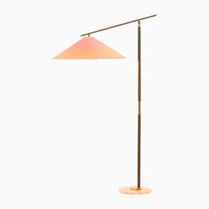 Mid-Century Modern Italian Lamp in Brass and Leather, 1950s