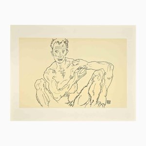 Egon Schiele, Nude Self-Portrait, Large Lithograph, 1918 / 2007