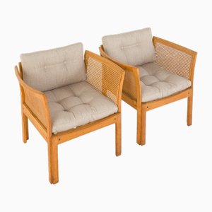 Set of Plexus Lounge Chairs in Oak by Illum Wikkelsø for CFC Silkeborg, 1960s