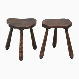 Set of Brutalist Tripod Stools, 1950