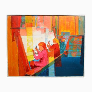 Michel Petiot dit Micha, Weaving in Egypt, 1992, Canvas Painting