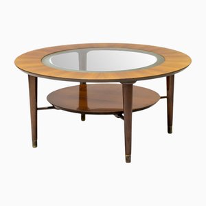 Table Basse en Noyer et Verre, Italie, 1955
