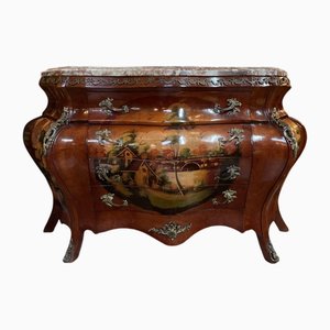 Aparador / cajonera Bombe francesa grande pintada a mano