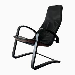 Black Leather Relax Chair, 1990s