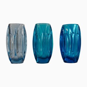 Mid-Century Glasvasen von Rudolf Schrötter für Sklo Union, 1950er. 3er Set