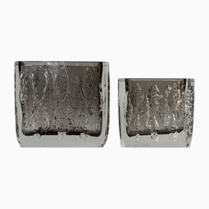 Sommerso Glasvasen von Kurt Wokan für Ingrid Glashütte, 1970er, 2er Set