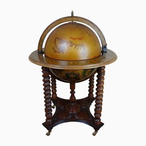 Vintage World Map Cocktail Bar, 1970s