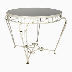 Vintage Mid-Century Forged Iron Side Table, 1950s