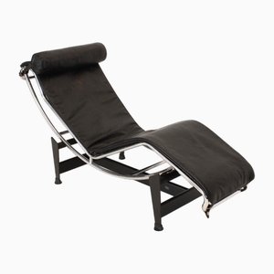 LC4 Relax Leather Lounger by Pierre Jeanneret for Cassina