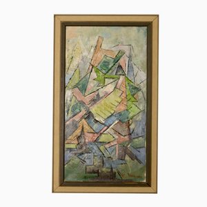 K. Thomsen, Cubist Composition, 1960s, Oil on Canvas