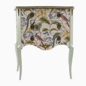 Comò in stile gustaviano con ripiano in marmo, anni '50